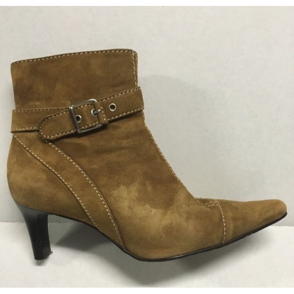 Nordstrom Women's Shoes Nova Camel Suede Zip Booties Size 7